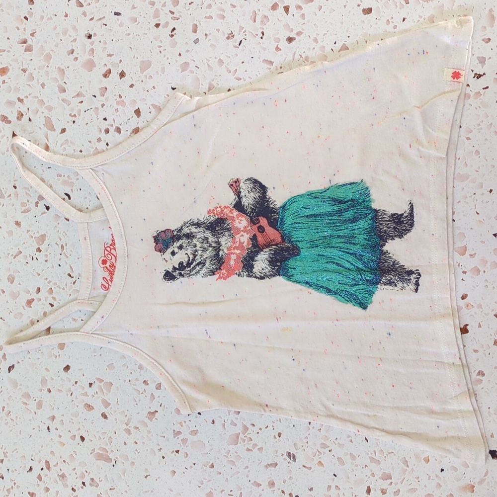 Lucky Brand | Hula Ukulele Glitter Bear Graphic Camisole Top | 4
